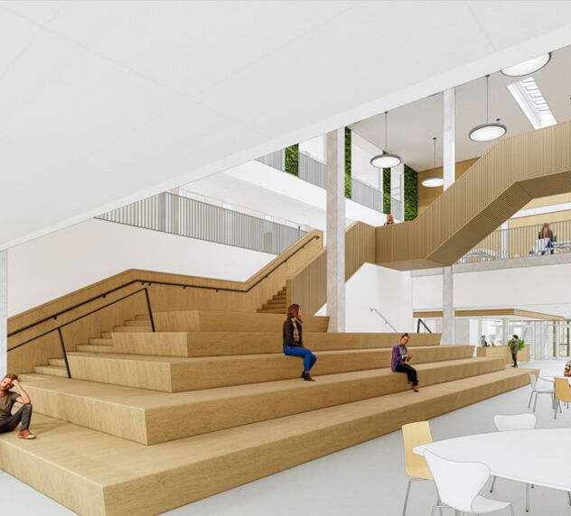 Impressie van de binnenzijde van het gebouw.